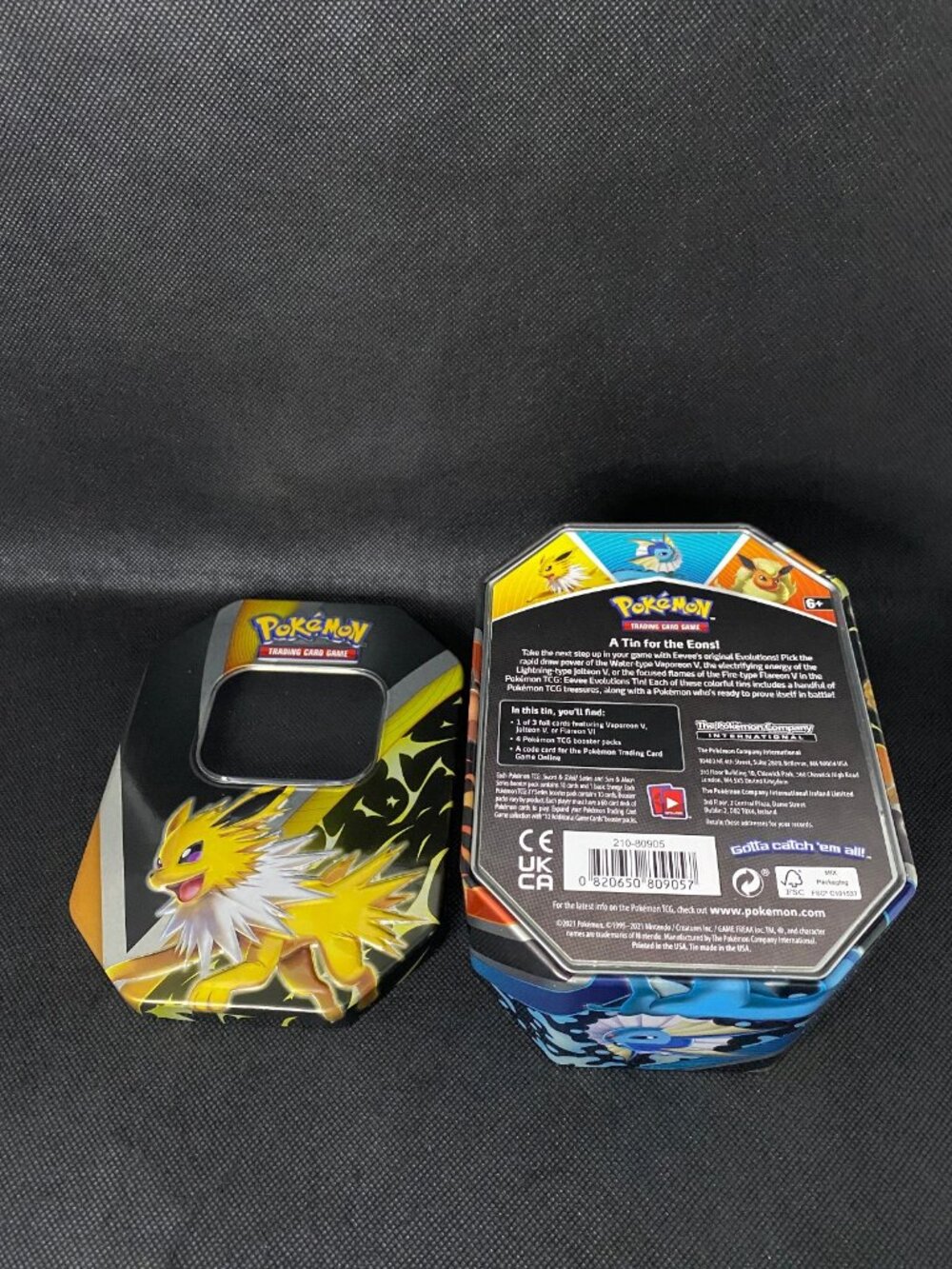 Empty Jolteon Pokemon TCG Eevee Evolutions Tin Storage Container